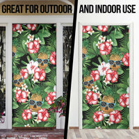 Pineapple Skull Aloha Hawaii Door Cover Summer Vibes Tropical Seamless Pattern - Wonder Print Shop