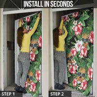 Pineapple Skull Aloha Hawaii Door Cover Summer Vibes Tropical Seamless Pattern - Wonder Print Shop