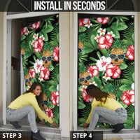 Pineapple Skull Aloha Hawaii Door Cover Summer Vibes Tropical Seamless Pattern - Wonder Print Shop
