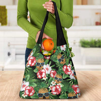 Pineapple Skull Aloha Hawaii Grocery Bag Summer Vibes Tropical Seamless Pattern - Wonder Print Shop