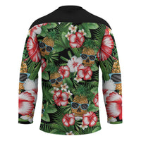 Pineapple Skull Aloha Hawaii Hockey Jersey Summer Vibes Tropical Seamless Pattern - Wonder Print Shop