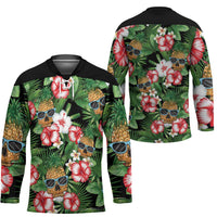 Pineapple Skull Aloha Hawaii Hockey Jersey Summer Vibes Tropical Seamless Pattern - Wonder Print Shop