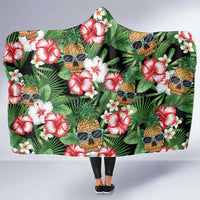 Pineapple Skull Aloha Hawaii Hooded Blanket Summer Vibes Tropical Seamless Pattern - Wonder Print Shop