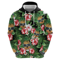 Pineapple Skull Aloha Hawaii Hoodie Summer Vibes Tropical Seamless Pattern - Wonder Print Shop