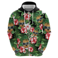 Pineapple Skull Aloha Hawaii Hoodie Summer Vibes Tropical Seamless Pattern - Wonder Print Shop
