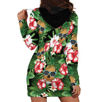 Pineapple Skull Aloha Hawaii Hoodie Dress Summer Vibes Tropical Seamless Pattern - Wonder Print Shop