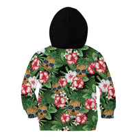 Pineapple Skull Aloha Hawaii Kid Hoodie Summer Vibes Tropical Seamless Pattern - Wonder Print Shop