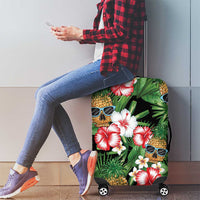 Pineapple Skull Aloha Hawaii Luggage Cover Summer Vibes Tropical Seamless Pattern - Wonder Print Shop
