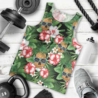 Pineapple Skull Aloha Hawaii Men Tank Top Summer Vibes Tropical Seamless Pattern - Wonder Print Shop