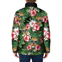 Pineapple Skull Aloha Hawaii Padded Jacket Summer Vibes Tropical Seamless Pattern - Wonder Print Shop