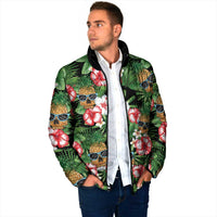 Pineapple Skull Aloha Hawaii Padded Jacket Summer Vibes Tropical Seamless Pattern - Wonder Print Shop