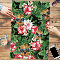 Pineapple Skull Aloha Hawaii Puzzle Summer Vibes Tropical Seamless Pattern - Wonder Print Shop
