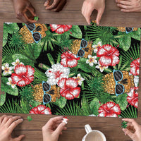 Pineapple Skull Aloha Hawaii Puzzle Summer Vibes Tropical Seamless Pattern - Wonder Print Shop