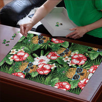 Pineapple Skull Aloha Hawaii Puzzle Summer Vibes Tropical Seamless Pattern - Wonder Print Shop