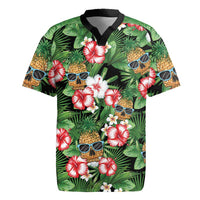 Pineapple Skull Aloha Hawaii Rugby Jersey Summer Vibes Tropical Seamless Pattern - Wonder Print Shop