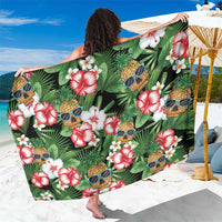 Pineapple Skull Aloha Hawaii Sarong Summer Vibes Tropical Seamless Pattern - Wonder Print Shop
