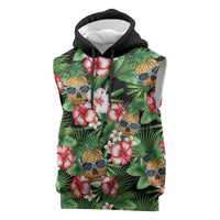 Pineapple Skull Aloha Hawaii Sleeveless Hoodie Summer Vibes Tropical Seamless Pattern - Wonder Print Shop