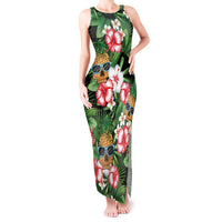 Pineapple Skull Aloha Hawaii Tank Maxi Dress Summer Vibes Tropical Seamless Pattern - Wonder Print Shop