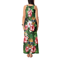 Pineapple Skull Aloha Hawaii Tank Maxi Dress Summer Vibes Tropical Seamless Pattern - Wonder Print Shop