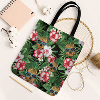 Pineapple Skull Aloha Hawaii Tote Bag Summer Vibes Tropical Seamless Pattern - Wonder Print Shop