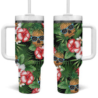 Pineapple Skull Aloha Hawaii Tumbler With Handle Summer Vibes Tropical Seamless Pattern - Wonder Print Shop