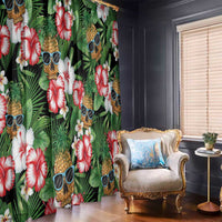Pineapple Skull Aloha Hawaii Window Curtain Summer Vibes Tropical Seamless Pattern - Wonder Print Shop