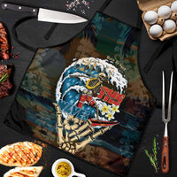Aloha Hawaii Surfing Skull Apron Shaka Skeleton Ride The Waves - Wonder Print Shop
