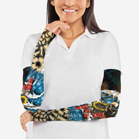 Aloha Hawaii Surfing Skull Arm Sleeves Shaka Skeleton Ride The Waves - Wonder Print Shop