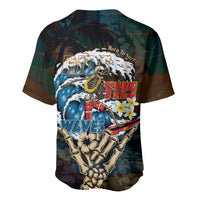 Aloha Hawaii Surfing Skull Baseball Jersey Shaka Skeleton Ride The Waves - Wonder Print Shop