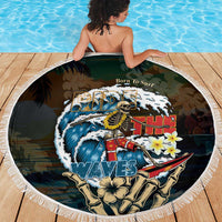 Aloha Hawaii Surfing Skull Beach Blanket Shaka Skeleton Ride The Waves - Wonder Print Shop