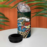 Aloha Hawaii Surfing Skull 4 in 1 Can Cooler Tumbler Shaka Skeleton Ride The Waves - Wonder Print Shop