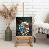 Aloha Hawaii Surfing Skull Canvas Wall Art Shaka Skeleton Ride The Waves - Wonder Print Shop