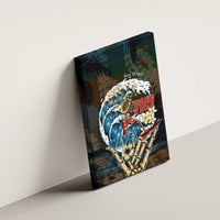 Aloha Hawaii Surfing Skull Canvas Wall Art Shaka Skeleton Ride The Waves - Wonder Print Shop