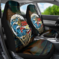 Aloha Hawaii Surfing Skull Car Seat Cover Shaka Skeleton Ride The Waves - Wonder Print Shop