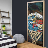 Aloha Hawaii Surfing Skull Door Cover Shaka Skeleton Ride The Waves - Wonder Print Shop