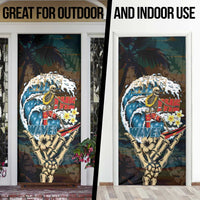 Aloha Hawaii Surfing Skull Door Cover Shaka Skeleton Ride The Waves - Wonder Print Shop