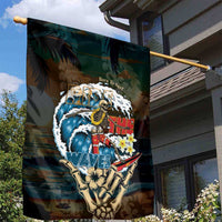 Aloha Hawaii Surfing Skull Garden Flag Shaka Skeleton Ride The Waves - Wonder Print Shop