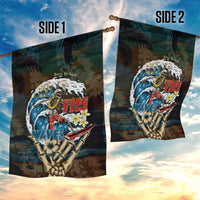 Aloha Hawaii Surfing Skull Garden Flag Shaka Skeleton Ride The Waves - Wonder Print Shop