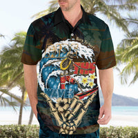 Aloha Hawaii Surfing Skull Hawaiian Shirt Shaka Skeleton Ride The Waves - Wonder Print Shop