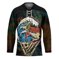Aloha Hawaii Surfing Skull Hockey Jersey Shaka Skeleton Ride The Waves - Wonder Print Shop