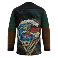 Aloha Hawaii Surfing Skull Hockey Jersey Shaka Skeleton Ride The Waves - Wonder Print Shop