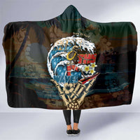 Aloha Hawaii Surfing Skull Hooded Blanket Shaka Skeleton Ride The Waves - Wonder Print Shop