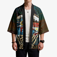 Aloha Hawaii Surfing Skull Kimono Shaka Skeleton Ride The Waves - Wonder Print Shop