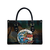 Aloha Hawaii Surfing Skull Leather Bag Shaka Skeleton Ride The Waves - Wonder Print Shop