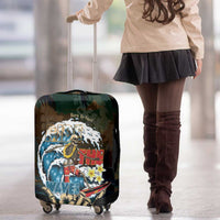 Aloha Hawaii Surfing Skull Luggage Cover Shaka Skeleton Ride The Waves - Wonder Print Shop