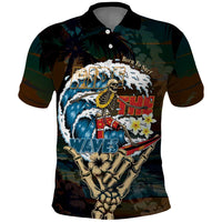 Aloha Hawaii Surfing Skull Polo Shirt Shaka Skeleton Ride The Waves - Wonder Print Shop