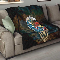 Aloha Hawaii Surfing Skull Quilt Shaka Skeleton Ride The Waves - Wonder Print Shop