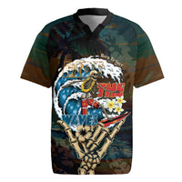 Aloha Hawaii Surfing Skull Rugby Jersey Shaka Skeleton Ride The Waves - Wonder Print Shop