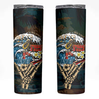 Aloha Hawaii Surfing Skull Skinny Tumbler Shaka Skeleton Ride The Waves - Wonder Print Shop
