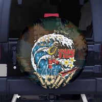 Aloha Hawaii Surfing Skull Spare Tire Cover Shaka Skeleton Ride The Waves - Wonder Print Shop
